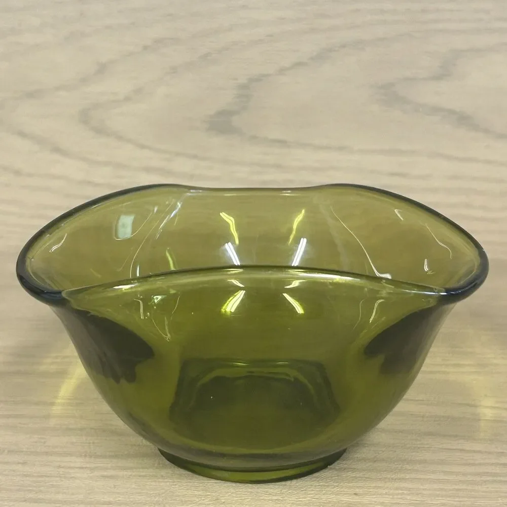 Indiana Glass Avocado Green “Tri-Top” Dip Bowl 1960’s 1970’s Replacement